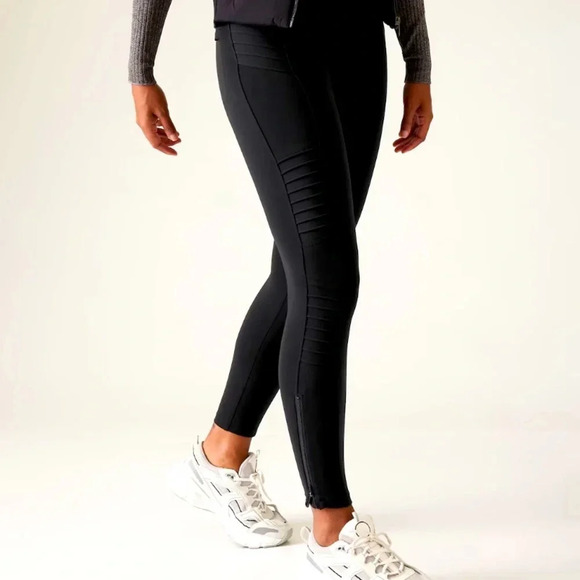 Athleta DELANCEY MOTO TIGHT in Black - Picture 1 of 9